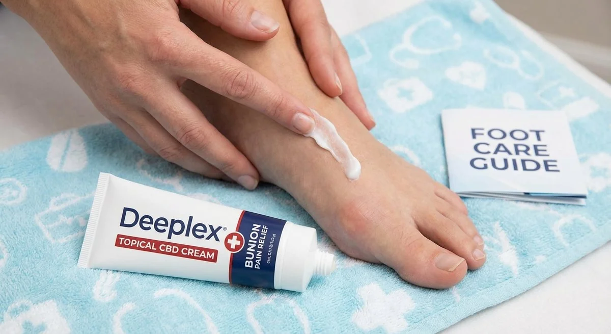 Crema Deeplex aplicada en juanete (hallux valgus)